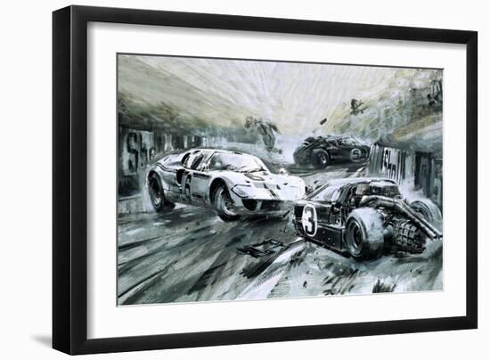 The Le Mans Race in 1967-Graham Coton-Framed Giclee Print