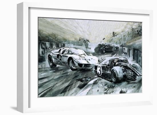 The Le Mans Race in 1967-Graham Coton-Framed Giclee Print