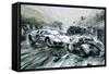 The Le Mans Race in 1967-Graham Coton-Framed Stretched Canvas