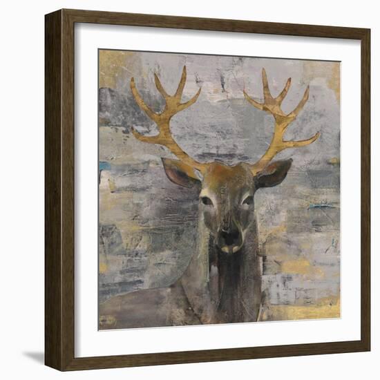 The Leader Gold Light Grey-Albena Hristova-Framed Art Print