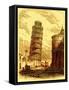The Leaning Tower, and Apsis of the Cathedral, Pisa, Illustration from 'The World as it Is'-English-Framed Stretched Canvas