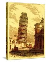The Leaning Tower, and Apsis of the Cathedral, Pisa, Illustration from 'The World as it Is'-English-Stretched Canvas