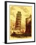 The Leaning Tower, and Apsis of the Cathedral, Pisa, Illustration from 'The World as it Is'-English-Framed Giclee Print