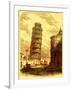 The Leaning Tower, and Apsis of the Cathedral, Pisa, Illustration from 'The World as it Is'-English-Framed Giclee Print