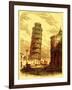 The Leaning Tower, and Apsis of the Cathedral, Pisa, Illustration from 'The World as it Is'-English-Framed Giclee Print