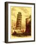 The Leaning Tower, and Apsis of the Cathedral, Pisa, Illustration from 'The World as it Is'-English-Framed Giclee Print