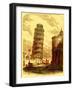 The Leaning Tower, and Apsis of the Cathedral, Pisa, Illustration from 'The World as it Is'-English-Framed Giclee Print