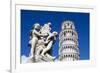 The Leaning Tower of Pisa, campanile or bell tower, Fontana dei Putti, Piazza del Duomo, UNESCO Wor-John Guidi-Framed Photographic Print