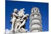 The Leaning Tower of Pisa, campanile or bell tower, Fontana dei Putti, Piazza del Duomo, UNESCO Wor-John Guidi-Mounted Photographic Print