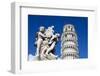 The Leaning Tower of Pisa, campanile or bell tower, Fontana dei Putti, Piazza del Duomo, UNESCO Wor-John Guidi-Framed Premium Photographic Print