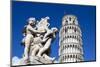 The Leaning Tower of Pisa, campanile or bell tower, Fontana dei Putti, Piazza del Duomo, UNESCO Wor-John Guidi-Mounted Premium Photographic Print