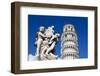 The Leaning Tower of Pisa, campanile or bell tower, Fontana dei Putti, Piazza del Duomo, UNESCO Wor-John Guidi-Framed Photographic Print