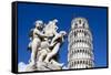 The Leaning Tower of Pisa, campanile or bell tower, Fontana dei Putti, Piazza del Duomo, UNESCO Wor-John Guidi-Framed Stretched Canvas