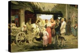 The Leave-Taking of the New Recruit, 1879-Ilya Efimovich Repin-Stretched Canvas