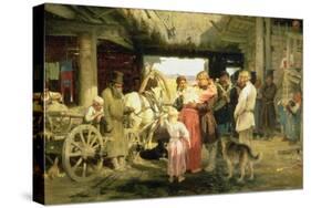 The Leave-Taking of the New Recruit, 1879-Ilya Efimovich Repin-Stretched Canvas