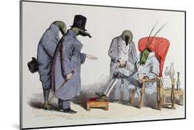 The Leech Doctors, Caricature from "Les Metamorphoses Du Jour," 1854-Grandville-Mounted Giclee Print