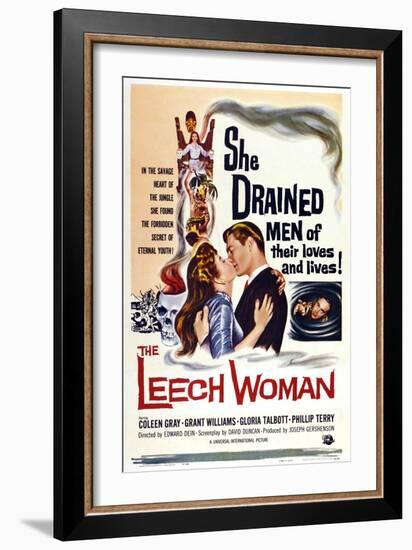 The Leech Woman, from Left: Coleen Gray, Grant Williams, 1960-null-Framed Art Print