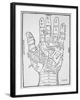 The Left Hand, Copy of a Diagram after Jean Belot,' Oevres', used in a 'History of Magic'-null-Framed Giclee Print