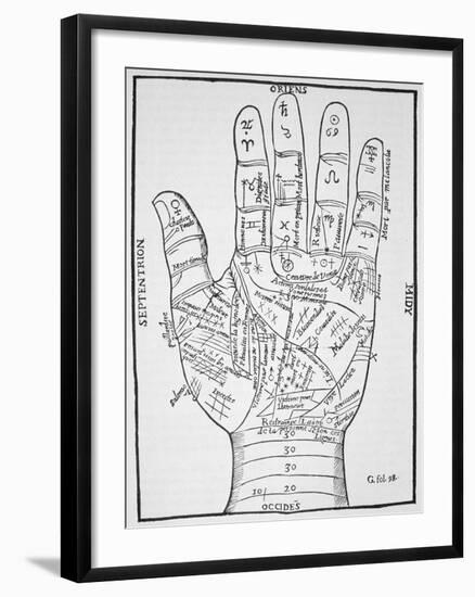 The Left Hand, Copy of a Diagram after Jean Belot,' Oevres', used in a 'History of Magic'-null-Framed Giclee Print