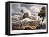 The Left Wing of the British Army in Action at the Battle of Waterloo, Engraved by Thomas…-William Heath-Framed Stretched Canvas