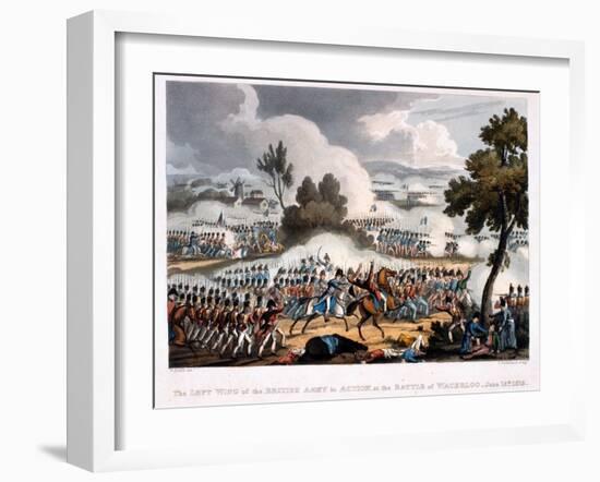 The Left Wing of the British Army in Action at the Battle of Waterloo, Engraved by Thomas…-William Heath-Framed Giclee Print