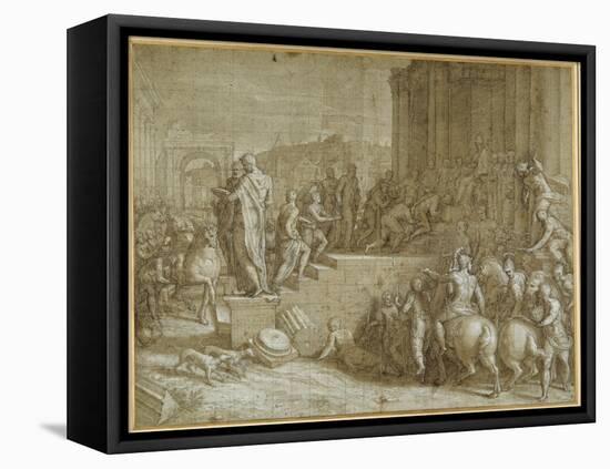 The Legend of Seven Kings Paying Homage to a Pope-Giuseppe della Porta Salviati-Framed Stretched Canvas