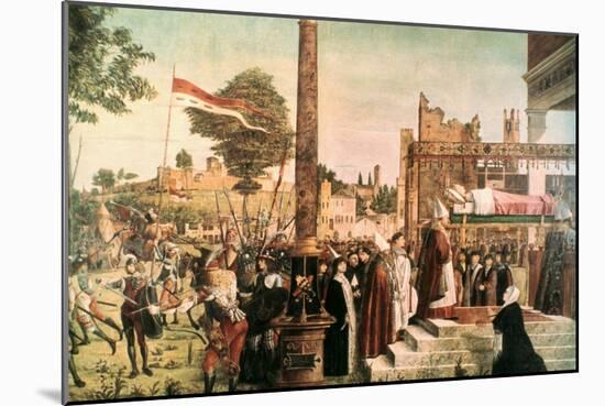 The Legend of St. Ursula: Martyrdom and Funeral of St. Ursula, 1493-Vittore Carpaccio-Mounted Giclee Print