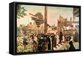 The Legend of St. Ursula: Martyrdom and Funeral of St. Ursula, 1493-Vittore Carpaccio-Framed Stretched Canvas