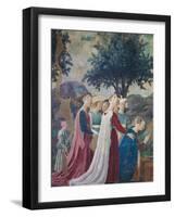 The Legend of the Cross, Adoration of the Holy Wood and Meeting of Solomon and Queen of Sheba-Piero della Francesca-Framed Giclee Print