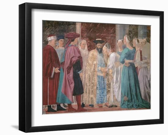 The Legend of the Cross, Adoration of the Holy Wood and Meeting of Solomon and Queen of Sheba-Piero della Francesca-Framed Giclee Print