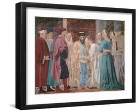 The Legend of the Cross, Adoration of the Holy Wood and Meeting of Solomon and Queen of Sheba-Piero della Francesca-Framed Giclee Print