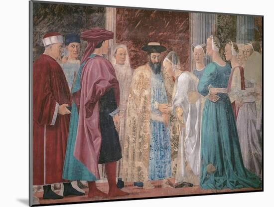 The Legend of the Cross, Adoration of the Holy Wood and Meeting of Solomon and Queen of Sheba-Piero della Francesca-Mounted Giclee Print