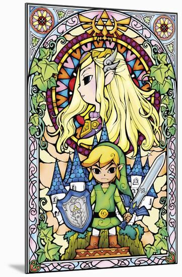 The Legend of Zelda- Stained Glass-null-Mounted Poster