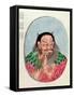 The Legendary Emperor Shen-Nung, Illustration from a "Pen Tsao," 18th-19th Century-null-Framed Stretched Canvas