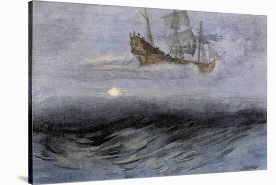 The Legendary "Flying Dutchman," a Phantom Ship Feared by Sailors-null-Stretched Canvas