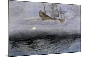 The Legendary "Flying Dutchman," a Phantom Ship Feared by Sailors-null-Mounted Giclee Print