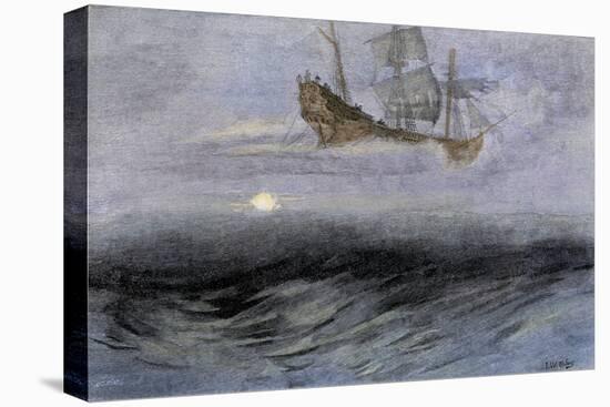 The Legendary "Flying Dutchman," a Phantom Ship Feared by Sailors-null-Stretched Canvas