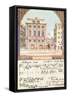 The Leipzig Gewandhaus with a Piece of Music by Felix Mendelssohn (1809-47)-null-Framed Stretched Canvas