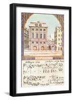 The Leipzig Gewandhaus with a Piece of Music by Felix Mendelssohn (1809-47)-null-Framed Giclee Print