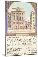 The Leipzig Gewandhaus with a Piece of Music by Felix Mendelssohn (1809-47)-null-Mounted Giclee Print