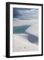 The Lencois Maranhenses Sand Dunes and Lagoons at Sunset in Maranhao State, Brazil-Alex Saberi-Framed Photographic Print