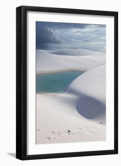 The Lencois Maranhenses Sand Dunes and Lagoons at Sunset in Maranhao State, Brazil-Alex Saberi-Framed Photographic Print