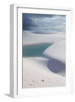 The Lencois Maranhenses Sand Dunes and Lagoons at Sunset in Maranhao State, Brazil-Alex Saberi-Framed Photographic Print