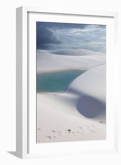 The Lencois Maranhenses Sand Dunes and Lagoons at Sunset in Maranhao State, Brazil-Alex Saberi-Framed Photographic Print