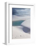 The Lencois Maranhenses Sand Dunes and Lagoons at Sunset in Maranhao State, Brazil-Alex Saberi-Framed Photographic Print