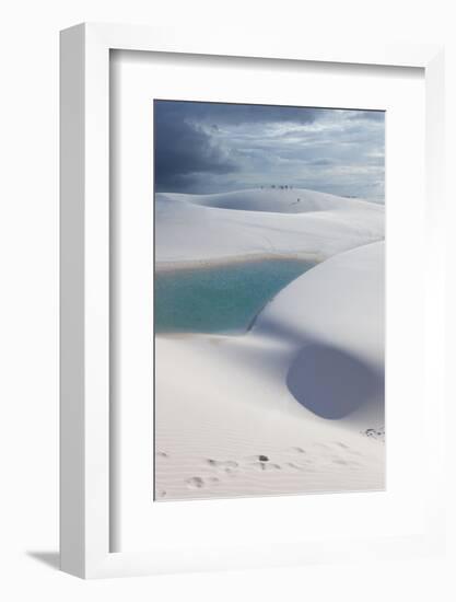 The Lencois Maranhenses Sand Dunes and Lagoons at Sunset in Maranhao State, Brazil-Alex Saberi-Framed Photographic Print