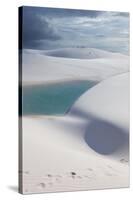 The Lencois Maranhenses Sand Dunes and Lagoons at Sunset in Maranhao State, Brazil-Alex Saberi-Stretched Canvas