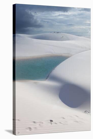 The Lencois Maranhenses Sand Dunes and Lagoons at Sunset in Maranhao State, Brazil-Alex Saberi-Stretched Canvas