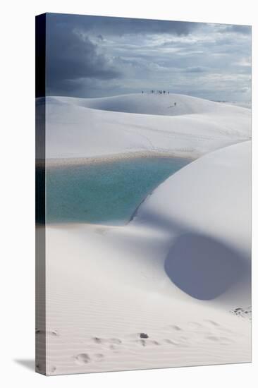 The Lencois Maranhenses Sand Dunes and Lagoons at Sunset in Maranhao State, Brazil-Alex Saberi-Stretched Canvas