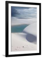 The Lencois Maranhenses Sand Dunes and Lagoons at Sunset in Maranhao State, Brazil-Alex Saberi-Framed Photographic Print